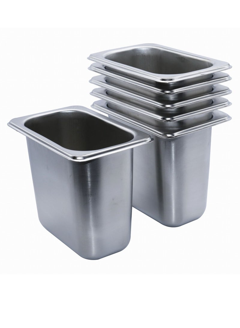 GRACE KITCHEN 1/9 150MM Deep Stainless Steel Gastro norm Food Containers - 6 PCS / Bainmarie Food Pan Inserts - Image 4