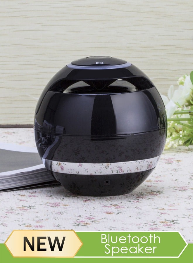 Bluetooth Speaker，Portable Outdoor Mini Speaker，Ball Shaped Color Card Inserting Call Speaker，Home Car Subwoofer，Black - Image 1