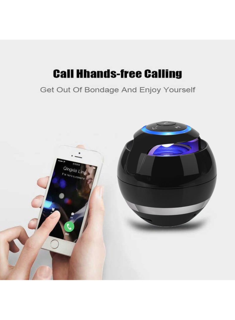 Bluetooth Speaker，Portable Outdoor Mini Speaker，Ball Shaped Color Card Inserting Call Speaker，Home Car Subwoofer，Black - Image 4