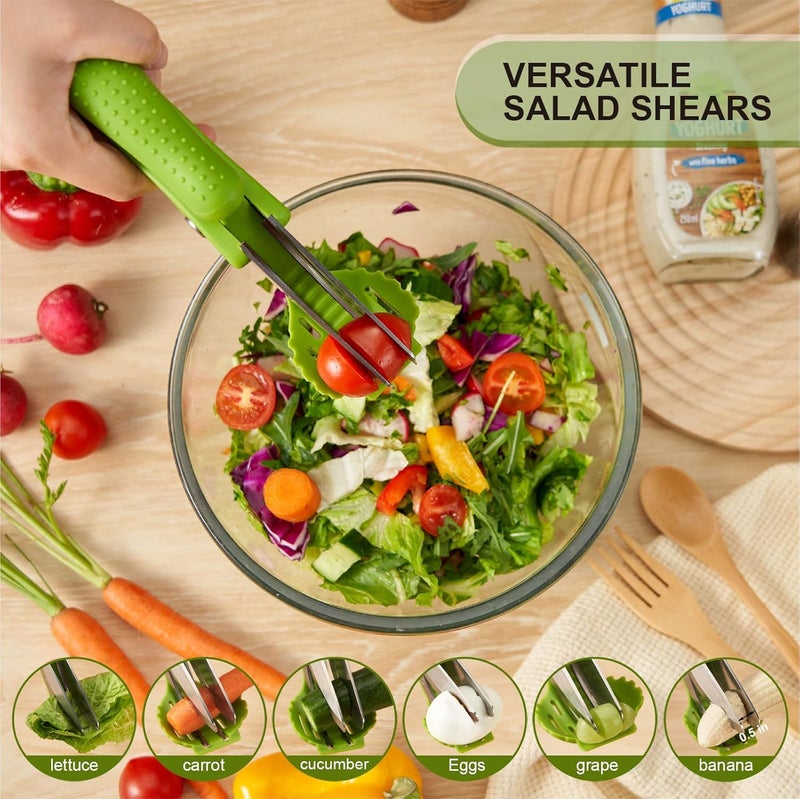 ALEXPHY Salad Scissors with Double Blades, Lettuce Chopper for Chopped Salad, Green - Image 4