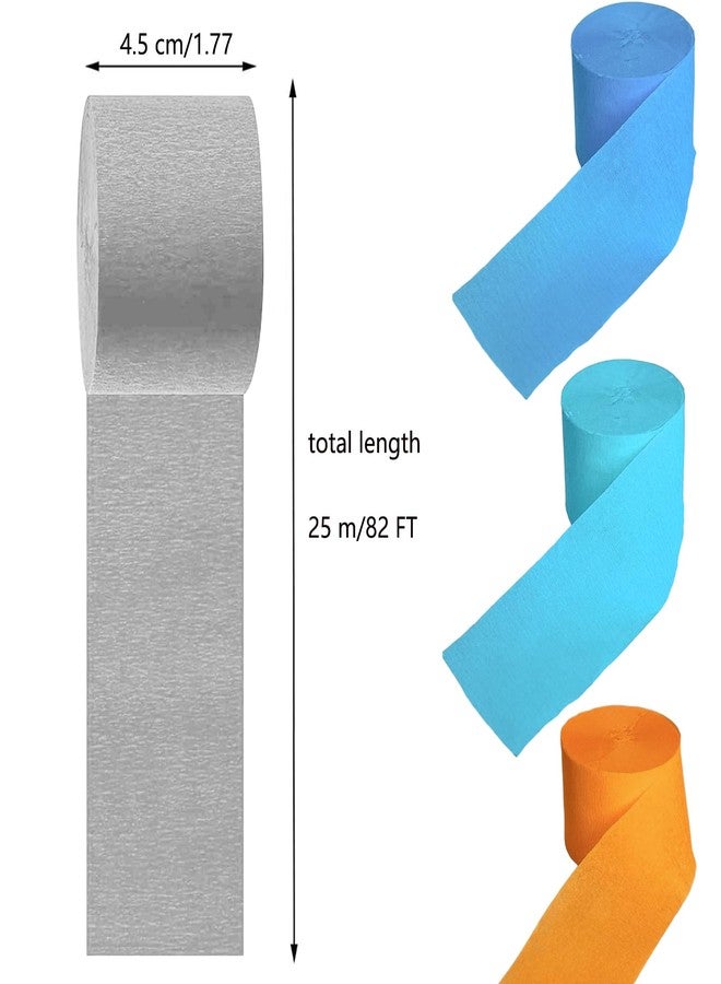 Capesaro Blue and Orange Crepe Paper Streamers - 6 Rolls Party Streamers for Birthday Party Decorations - Image 2