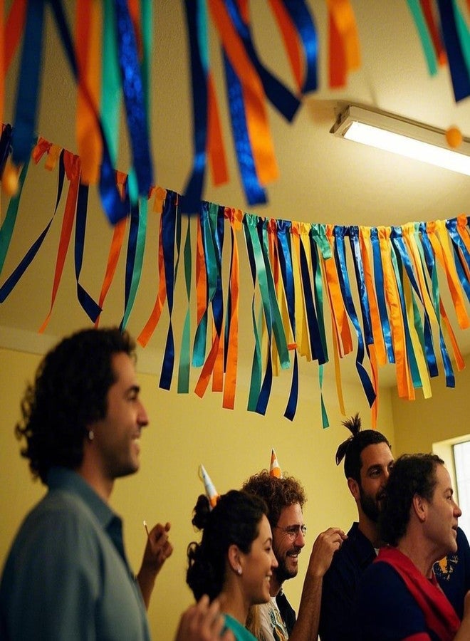 Capesaro Blue and Orange Crepe Paper Streamers - 6 Rolls Party Streamers for Birthday Party Decorations - Image 5