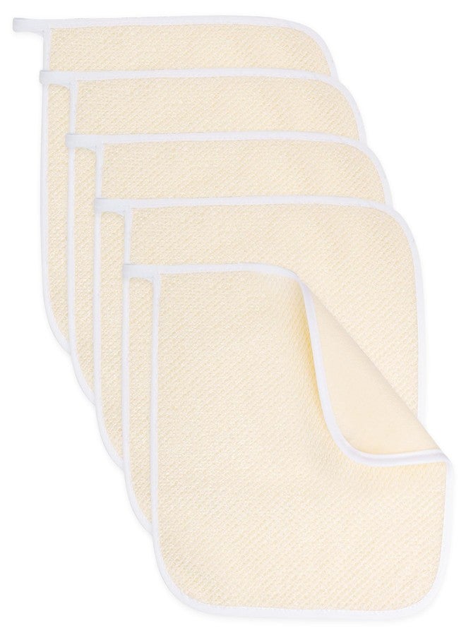 Sucrain 5 Pacs Exfoliating Face and Body Wash Cloths Towel Weave Bath Exfoliating Scrub Massage Bath Towel Cloth for Women and Men - Image 1