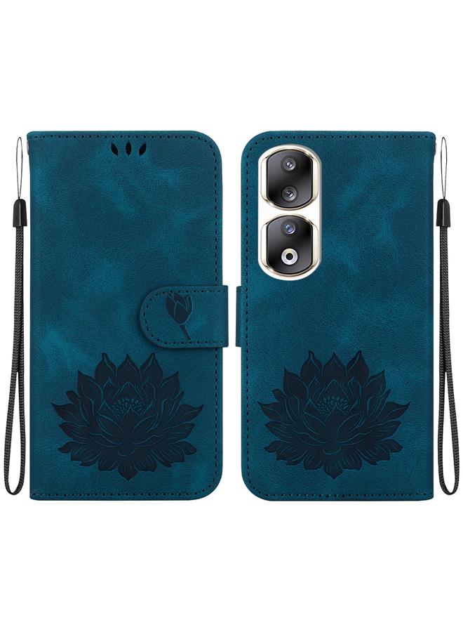 erorex Case For Honor 90 Pro Lotus Embossed Leather Phone Case  - Image 1