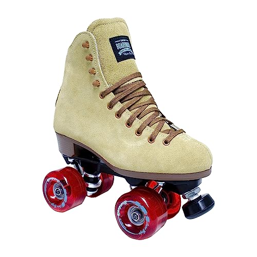 Sure-Grip Sure Grip Tan Boardwalk Outdoor Roller Skates for Men Women Made in USA and Imported 65mm Wheels with Nylon Sole Material ABEC 3 Bearings with 58 Adjustable Rubber Stoppers - Image 1