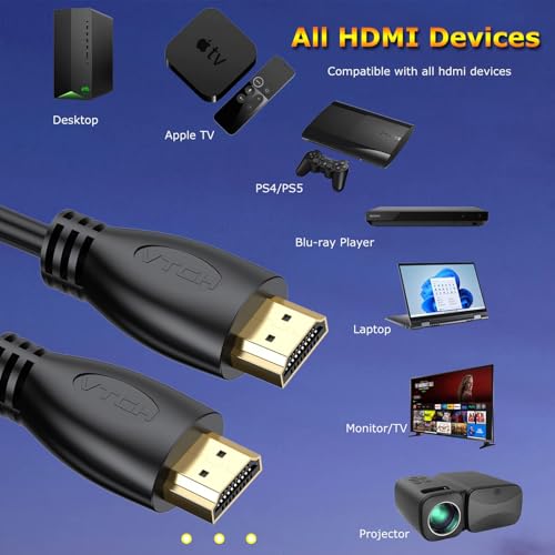 MOSIMLI 4K HDMI Cable 1FT 10-Pack, High Speed HDMI 2.0 Cable Supports ARC & CL3 Rated for Laptop, Soundbar, Monitor, PS5, PS4, Xbox One, Fire TV, etc - Image 3