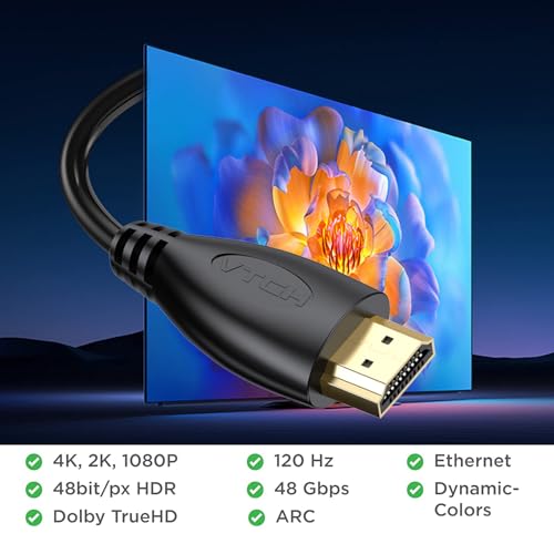 MOSIMLI 4K HDMI Cable 1FT 10-Pack, High Speed HDMI 2.0 Cable Supports ARC & CL3 Rated for Laptop, Soundbar, Monitor, PS5, PS4, Xbox One, Fire TV, etc - Image 2