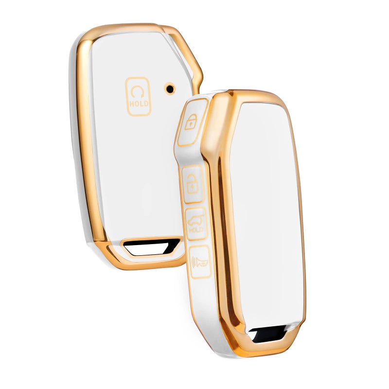 ELOHEI Key Fob Cover for Kia Key Fob Case Accessories for 20192022 Kia Soul Forte Telluride K5K3 Seltos NIRO Sportage Sorento Premium Soft TPU 360 Degree Full ProtectionWhite