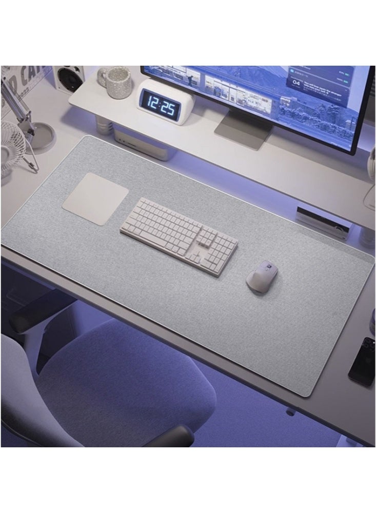 300×600×2mm Solid Color MousePad Desk Mat Large Size Simple Style Waterproof with No Logo Design Computer Desk Blotter Protector Pad with Non-Slip Suede Base for Keyboard Desktop Laptop Office Gaming Special Pad Light Gray  - Image 1