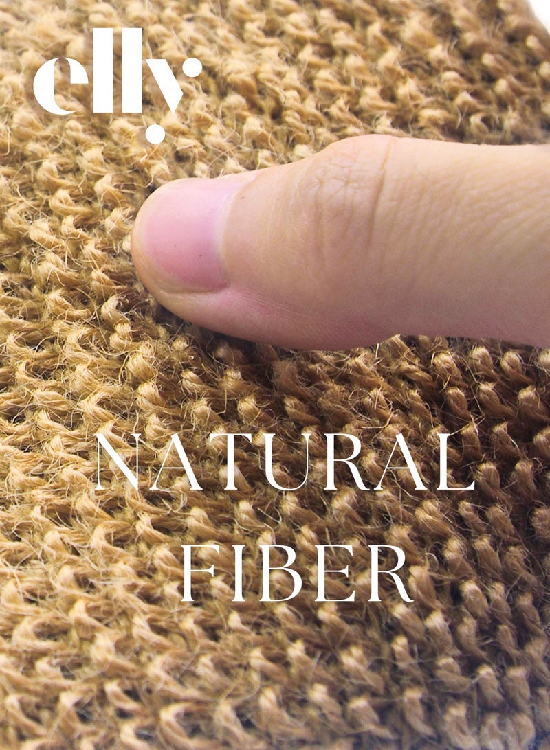 ELLY - Exfoliating Extra Long Rami Back Scrubber, for Deep Cleansing & Smooth Skin – Double-Sided, Machine Washable Bath & Shower Body Scrubber for Men & Women - Image 3