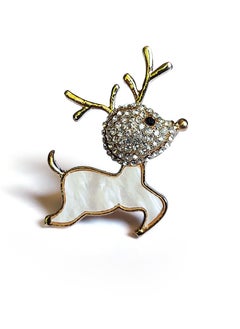 Generic Brooch Baby Deer with Crystals - Gold Color  - Image 1