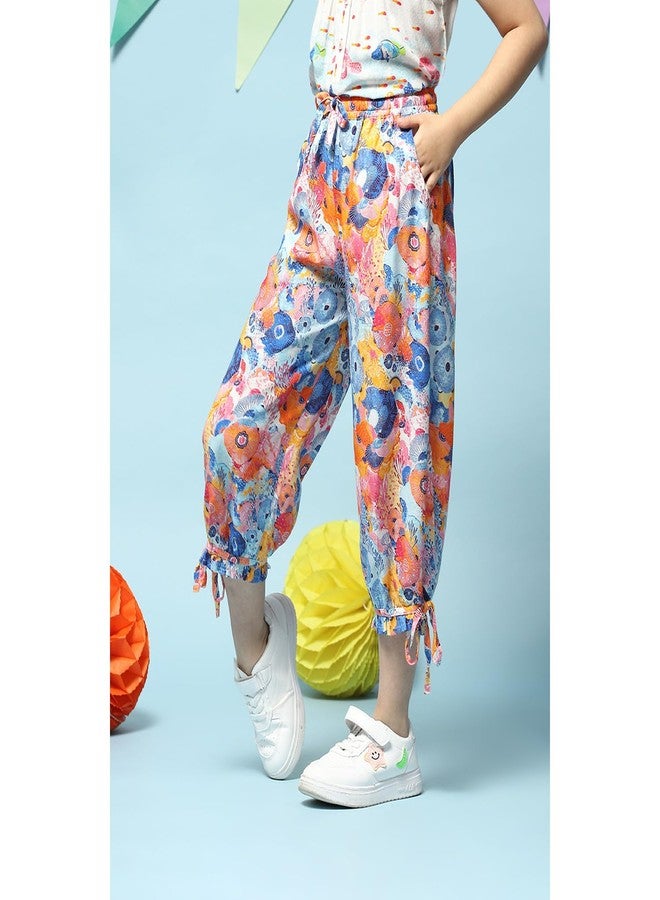 BIBA Girl Printed Straight Pant (Kw5318_Blue_5) - Image 4