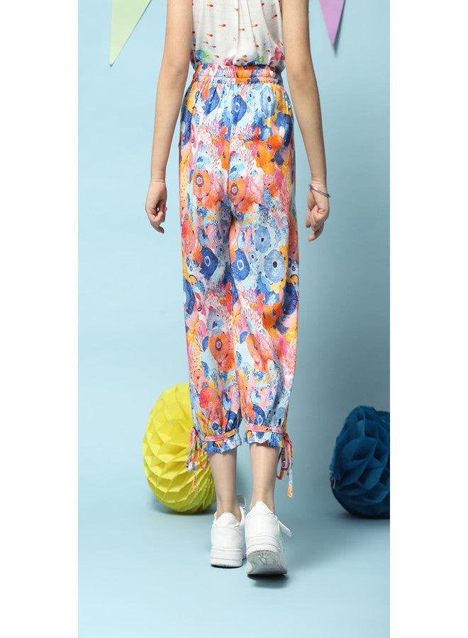 BIBA Girl Printed Straight Pant (Kw5318_Blue_5) - Image 5