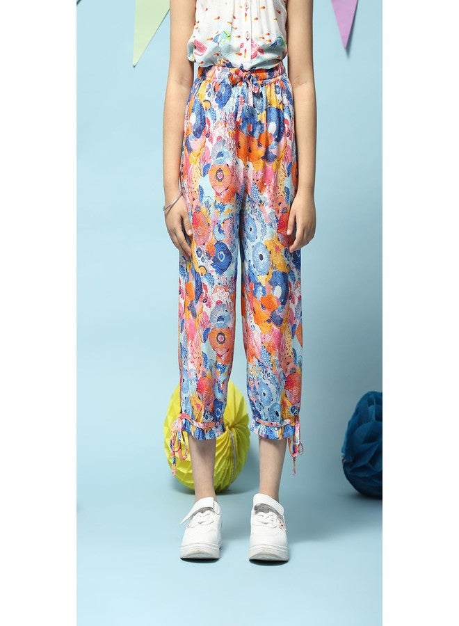 BIBA Girl Printed Straight Pant (Kw5318_Blue_5) - Image 3