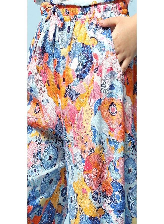 BIBA Girl Printed Straight Pant (Kw5318_Blue_5) - Image 2