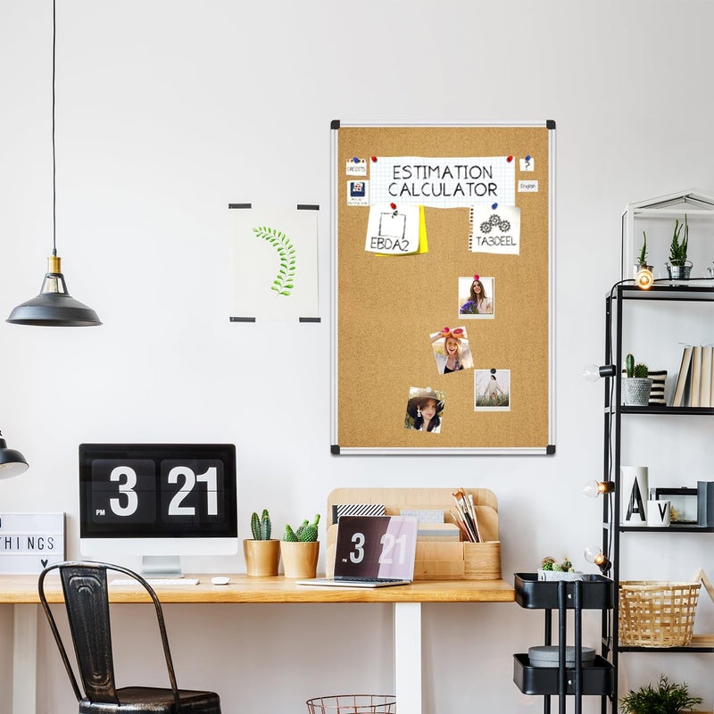 XBoard Cork Board 36 x 24, Notice Cork Bulletin Board, Corkboard with Aluminum Frame and Push Pins for Display - Image 4
