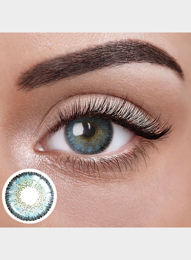 Unibling QR Code Blue Yearly Colored Contact Lenses, Unisex Cosmetic Contact Lenses, Enlargement Collection, Dark Blue, With Case - Image 2