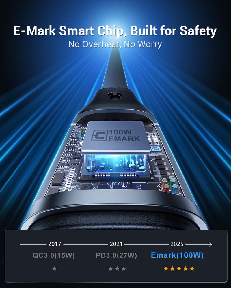 CAFELE 100W Multi Charging Cable, 6-in-1 Retractable USB C/A Cable, 5A Fast Charger Cord for Multiple Devices with Type C/L/Micro Ports for Phone 17 16 15 14 Pro Max, S24/S23, MBook, Pad (3.6ft) - Image 4