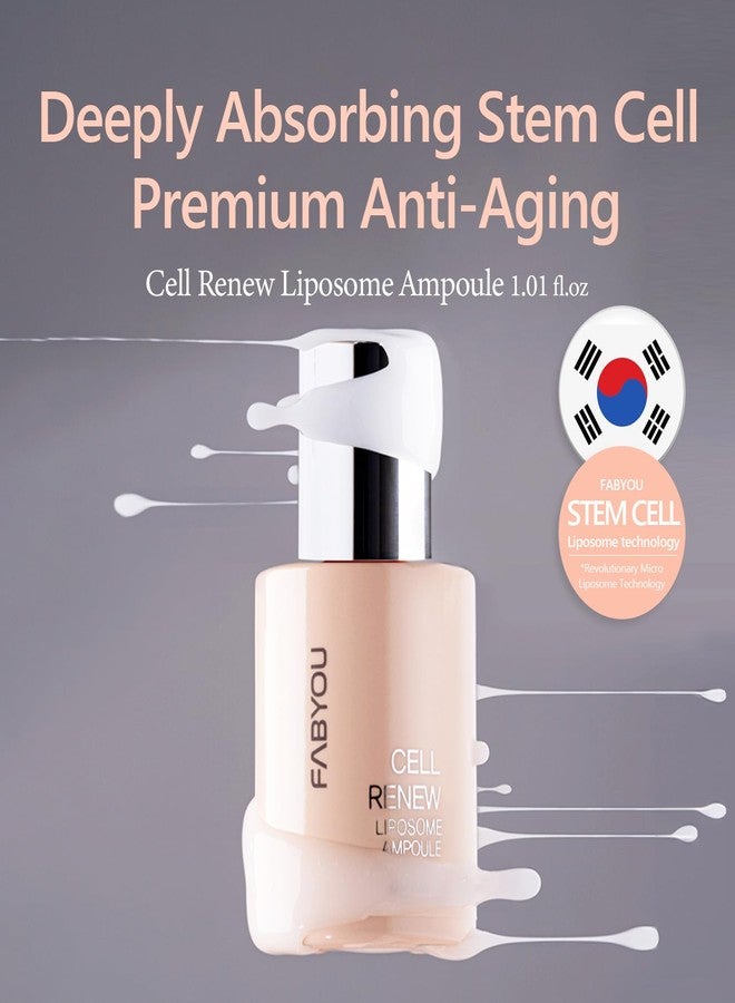 Fabyou Cell Renew Liposome Ampoule 1.01 fl oz - Anti-Aging EGF Stem Cell Serum with CICA Exosome, Korean Skin Care for Skin Repair, Deep Hydration & Firming - Image 2