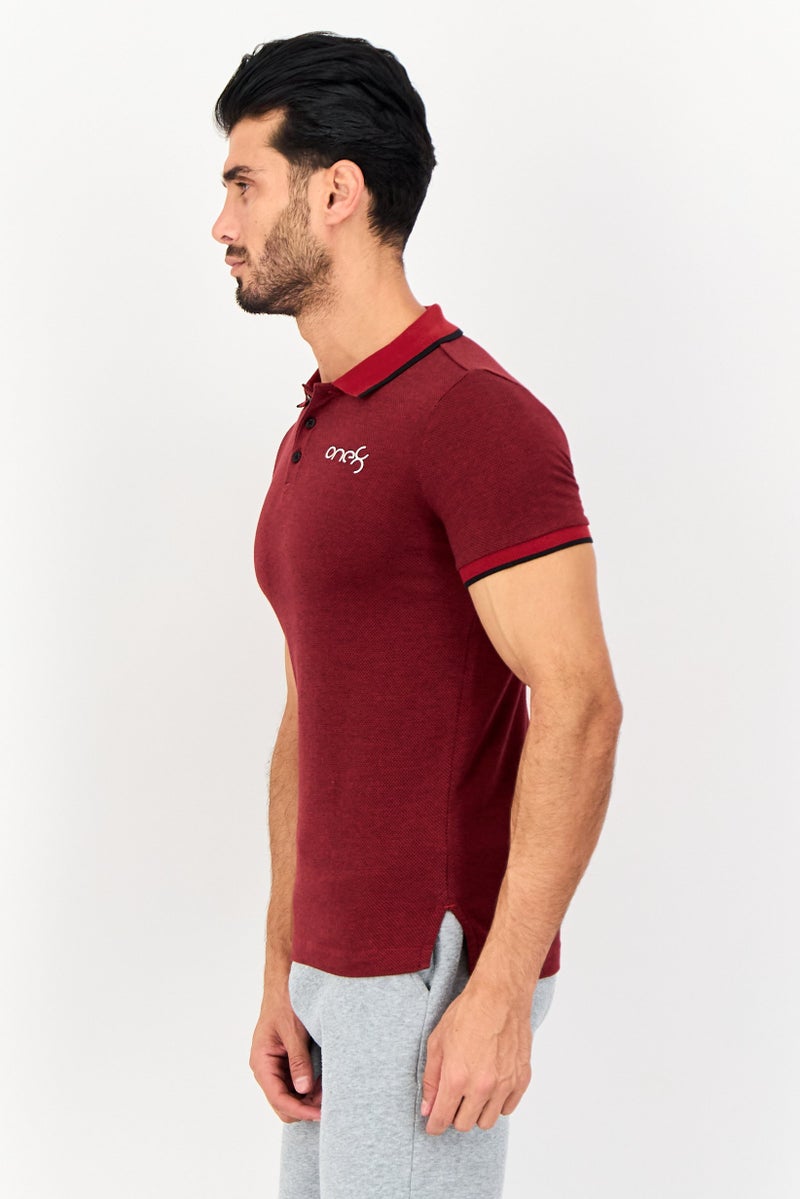 PUMA One8 Men Sportswear Fit Short Sleeve Outdoor Polo Shirt, Dark Red - Image 2