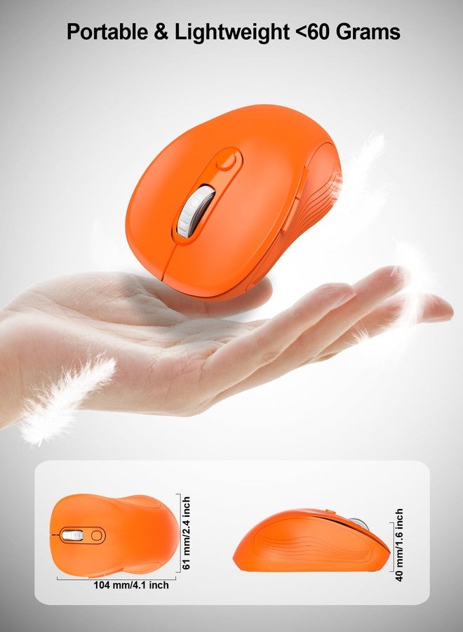 Trueque Wireless Mouse for Laptop, 2.4GHz Ergonomic Computer Mouse with Back & Forward Buttons, 3-Level DPI, 6 Buttons, Optical USB Cordless Mice for Windows Chromebook MacBook PC (Orange) - Image 4