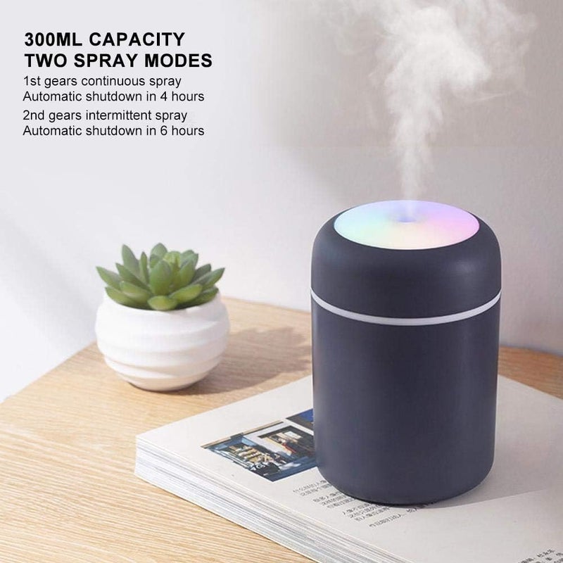 klarako Portable Mini Humidifier, 300ml Small Cool Mist Humidifier, USB Car Humidifier Diffuser Personal Desktop Humidifier, with Auto Shut-Off, Super Quiet for Travel Office Home(Navy) - Image 3