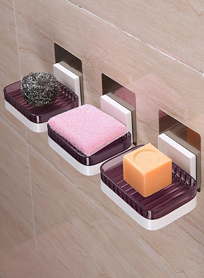 FORKLS Self-Adhesive Soap Holder with Drain Tray | Easy Installation Without Drilling, Waterproof & Durable Soap Storage | Wall-Mounted Soap Dish for Bathroom & Kitchen (Multi-Color) - Image 5