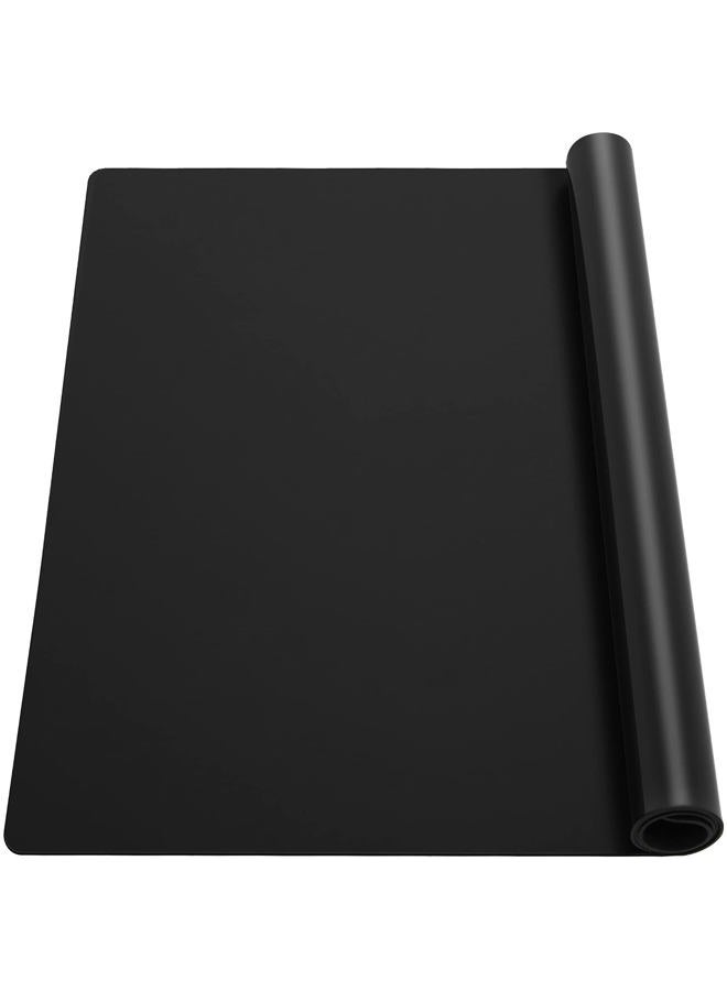 Ewen 25.6x17.7 Inch Large Silicone Kitchen Counter Mat, 2MM Thick Heat Resistant Countertop Protector, Silicone Mat Under Air Fryer, Toaster Oven, Microwave, Coffee Maker, Cutting Board, Drill, Black - Image 1
