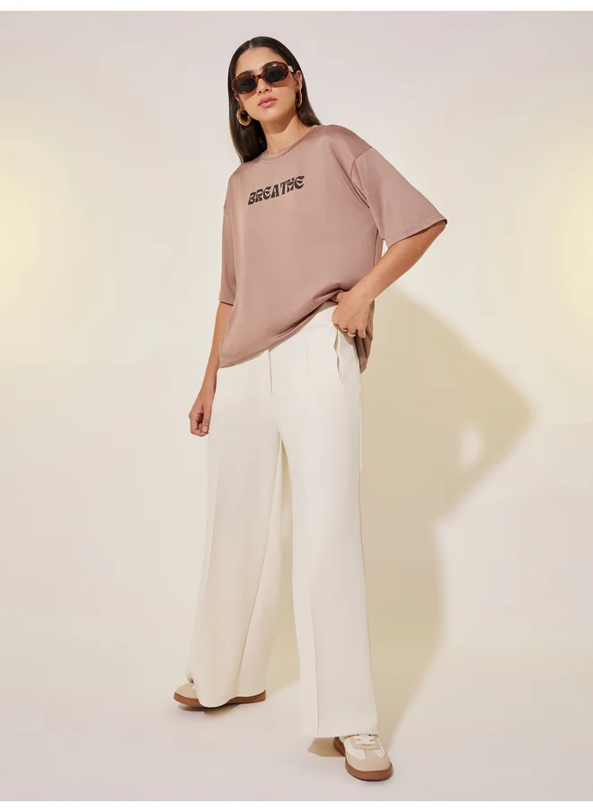 تايك تو Take Two Relaxed Fit Round Neck Printed T-shirt