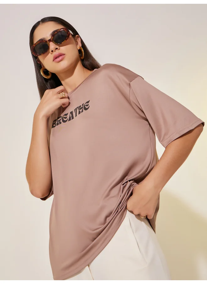 تايك تو Take Two Relaxed Fit Round Neck Printed T-shirt