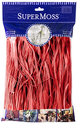 SuperMoss Super Moss (30004) Raffia, Christmas Red, 2oz - Image 1