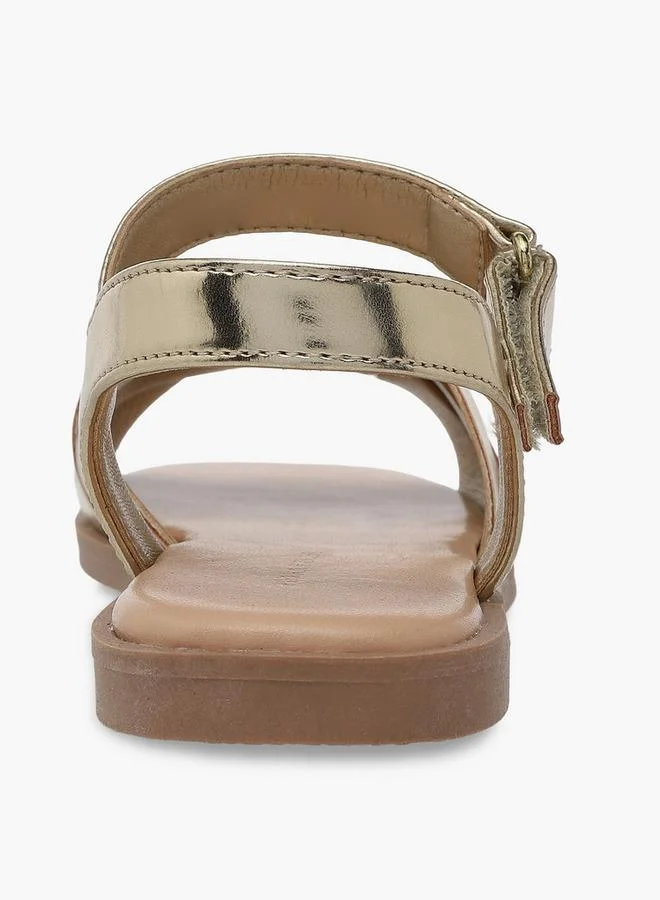 Flora Bella By Shoexpress GOLD Flora Bella Girls Metallic Hook & Loop Sandals for Women | Best Price UAE