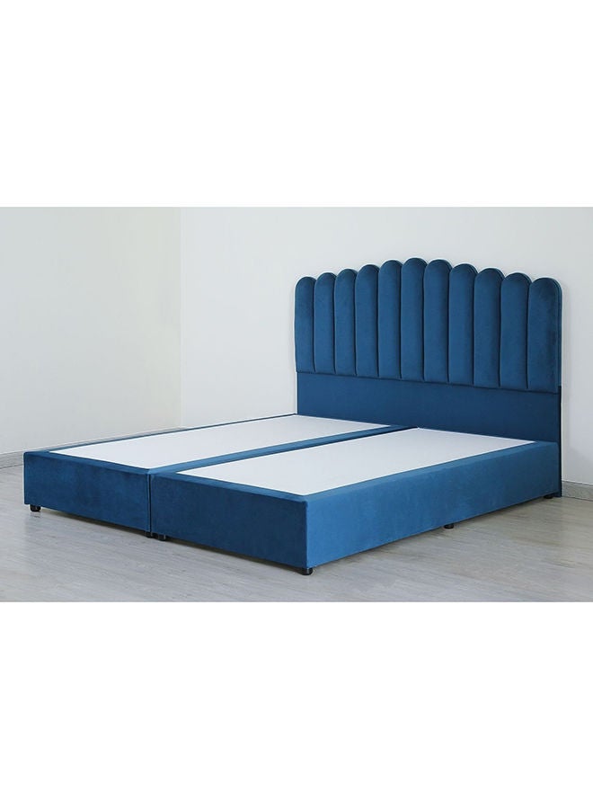 Pan Home King Sized |Anna  Bed|  Velvet Material |  Blue |  180x200 cm  - Image 5