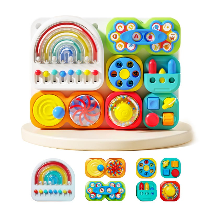 auby Busy Board 3.0 Detachable & Assemblable Educational Sensory Toy for Toddlers 1-6 â€“ Portable Learning Activity Board with 7 Travel-Friendly Tools, Fine Motor Skills Development - Image 1