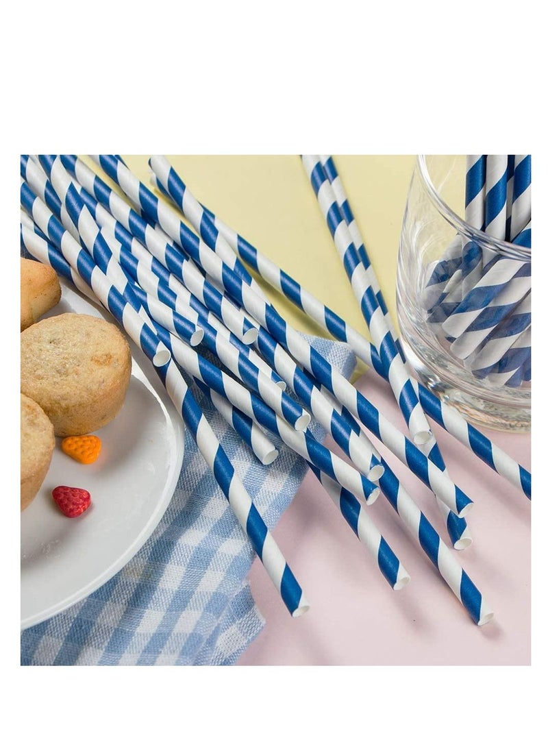 4basix Biodegradable Paper Straws Pack of 120 Blue Color Eco Friendly and Sustainable Alternative for Plastic Straws  - Image 2
