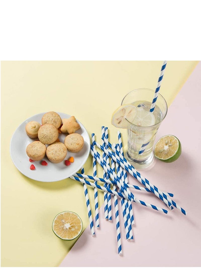 4basix Biodegradable Paper Straws Pack of 120 Blue Color Eco Friendly and Sustainable Alternative for Plastic Straws  - Image 3