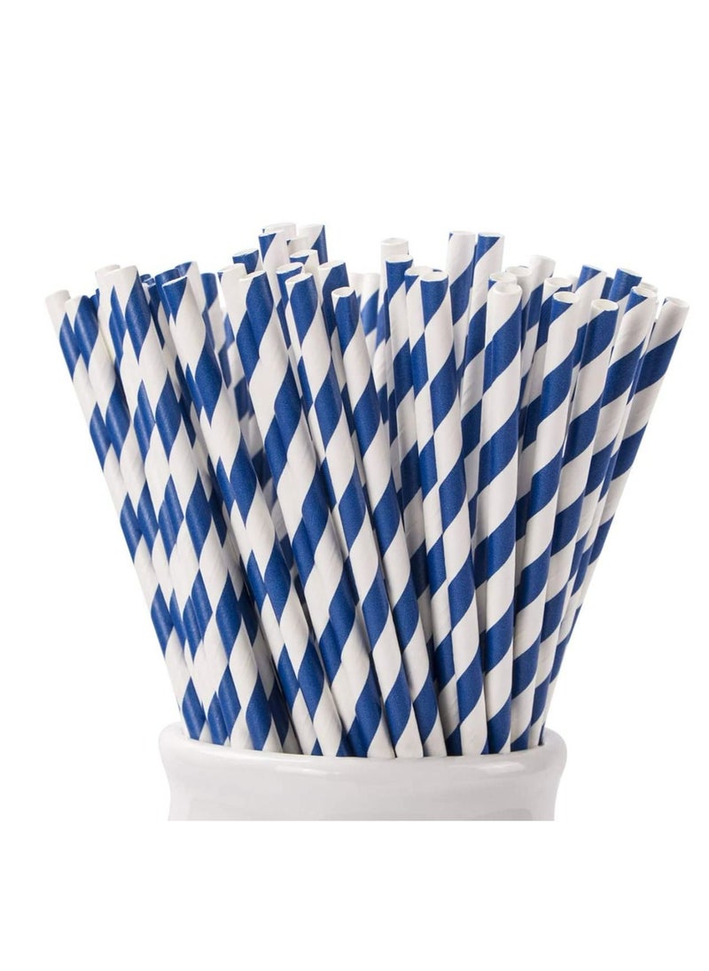 4basix Biodegradable Paper Straws Pack of 120 Blue Color Eco Friendly and Sustainable Alternative for Plastic Straws  - Image 1