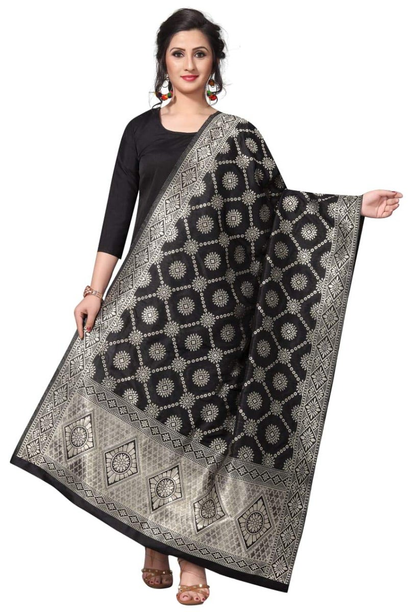 JENNY DESIGNER شال بناراسي حرير مطبوع للنساء - Image 1