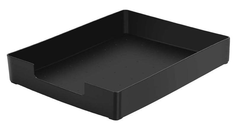 RHONZHAO LetterSize Tray Desk Drawer Organizer A4 Plastic Paper Tray Stackable Plastic Paper Holder File Organizer for Office School Home Storage Black - Image 2