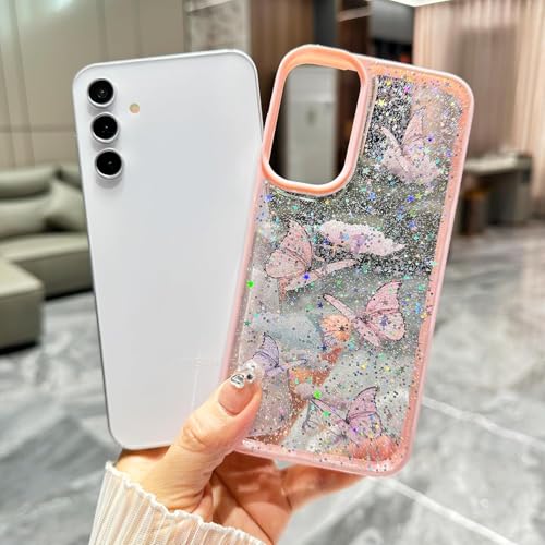 VONZEE for Samsung Galaxy S25 Ultra Clear Glitter Butterfly Case, Cute Bling Sparkle Shiny Soft Silicone TPU Bumper Shockproof Women Girls Slim Protective Phone Cover for Galaxy S25 Ultra, Black - Image 4