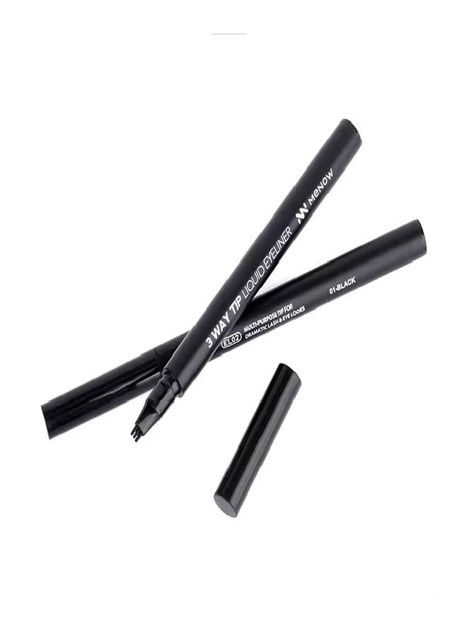 Rinpoche Waterproof & Smudge-proof, One Swipe Application Ultra-Fine Sculptured Eyebrow Pencil with Micro-Fork Tip Long-Lasting Pen for Women (Black) (Pack Of 1) - Image 1