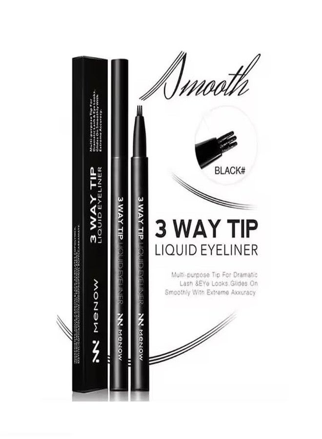 Rinpoche Waterproof & Smudge-proof, One Swipe Application Ultra-Fine Sculptured Eyebrow Pencil with Micro-Fork Tip Long-Lasting Pen for Women (Black) (Pack Of 1) - Image 2