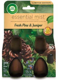 Air Wick Essential Mist - Twin Refill Fresh Pine & Juniper, 0.67 Fl Oz, 2 Count (Pack of 1)