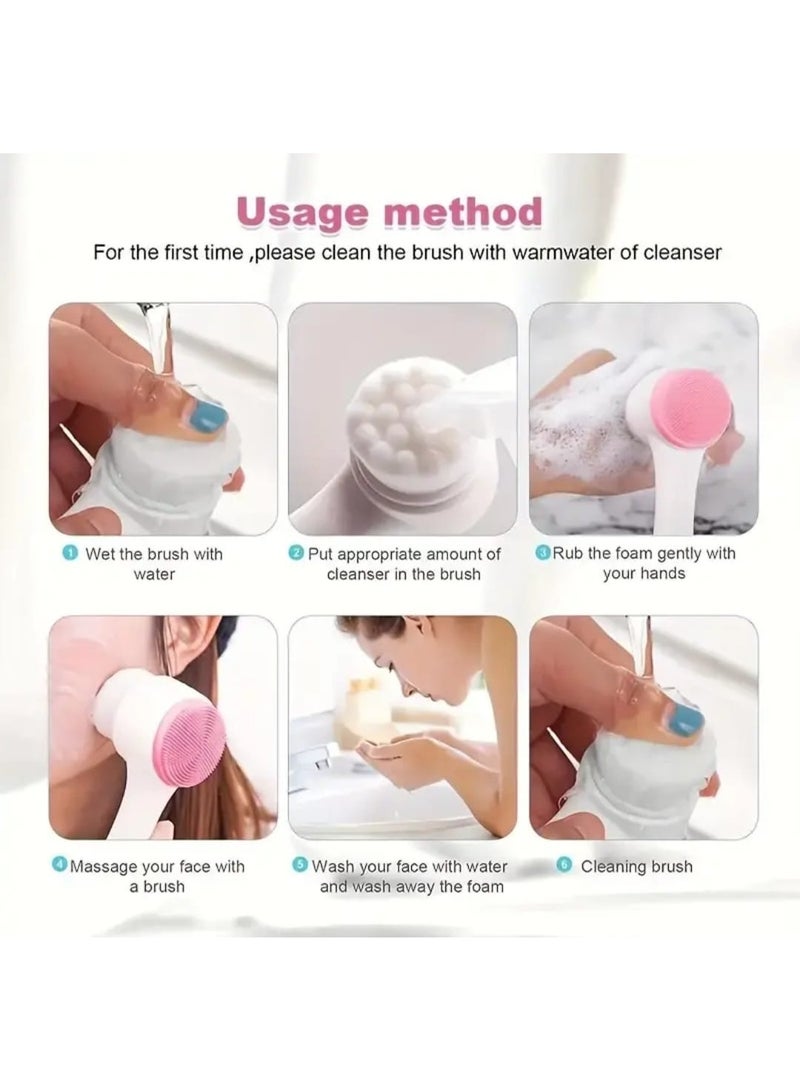 BOLREUS Revitalizing 2-in-1 Silicone Face Cleaner With Dual Soft Brushes, Gentle Exfoliation & Soothing Massage For Radiant Fragrance Free Hypoallergenic Formula, Alcohol-Free For All, Men & Women, Facial Cleanser, Modern Skincare Tool - Image 3