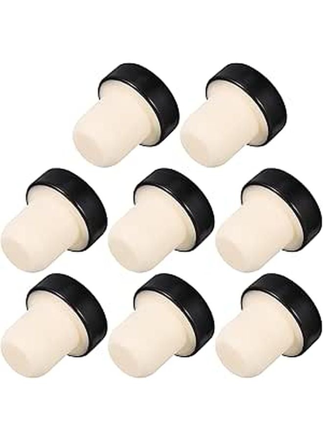 8 Pcs Black Aluminum T Shaped Wine Bottle Stoppers For Home Bar And Party - Image 1