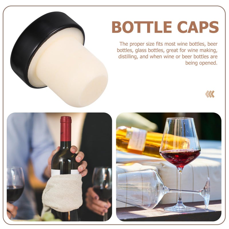 8 Pcs Black Aluminum T Shaped Wine Bottle Stoppers For Home Bar And Party - Image 4