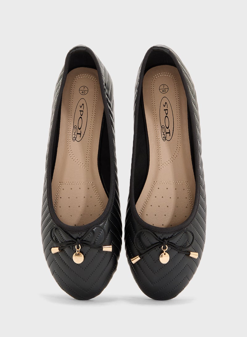 Spot-On Quilted Ballerina With Bow  - Image 4