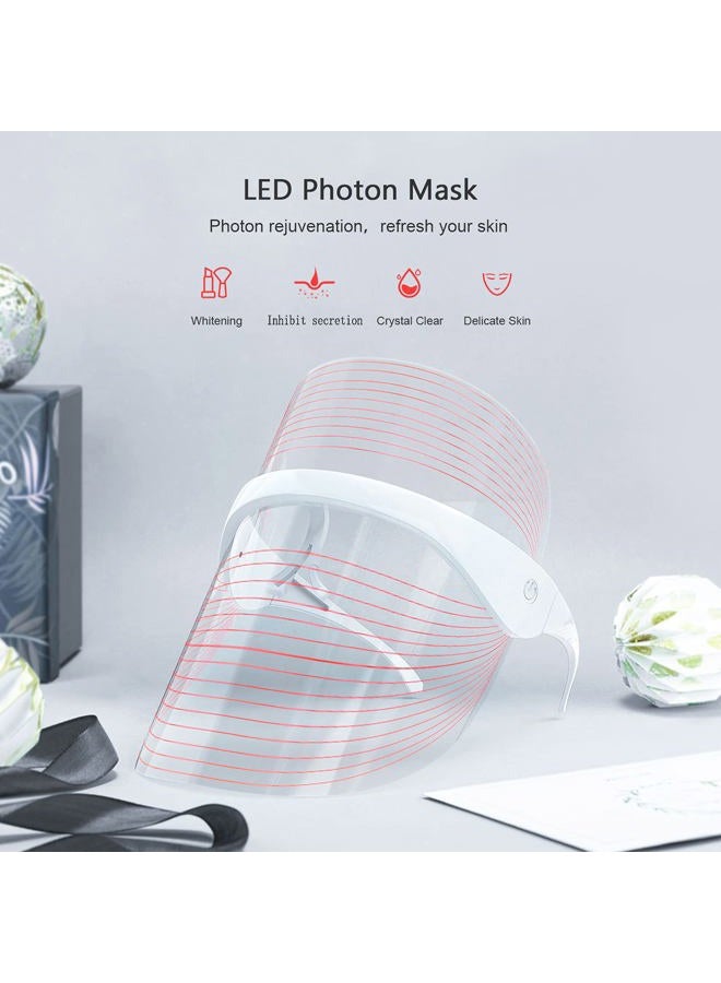 NUFR LED Light Facial Mask, 3 Colors Light Facial Photon Beauty Device for Facial Rejuvenation, Anti Aging - Image 2