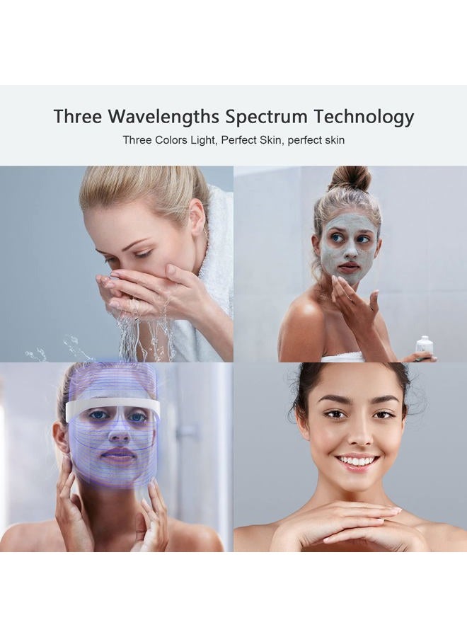 NUFR LED Light Facial Mask, 3 Colors Light Facial Photon Beauty Device for Facial Rejuvenation, Anti Aging - Image 5