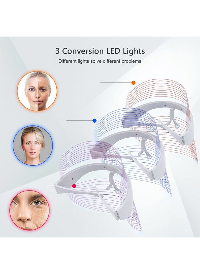 NUFR LED Light Facial Mask, 3 Colors Light Facial Photon Beauty Device for Facial Rejuvenation, Anti Aging - Image 3